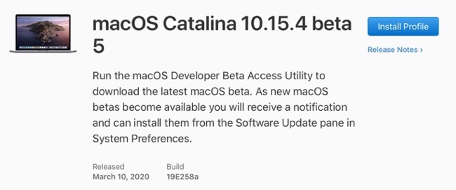 MacOS Catalina 10 15 4 beta 5 00001 z