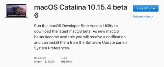 MacOS Catalina 10 15 4 beta 6 00001 z