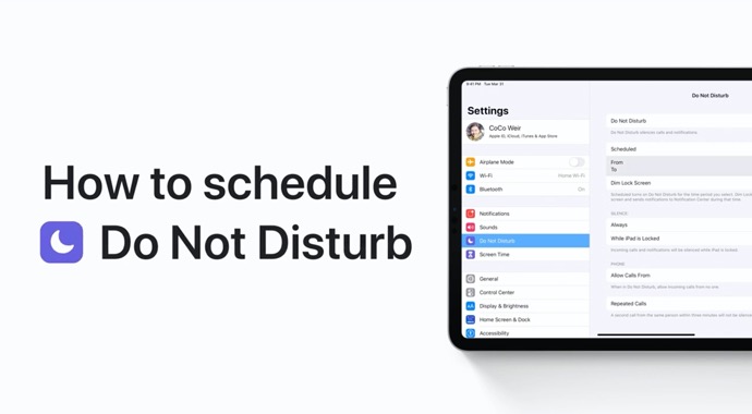 Apple Support、iPhoneおよびiPadでサイレントモードをスケジュールする方法のハウツービデオを公開