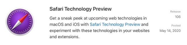 Safari Technology Preview Release 106 00001 z