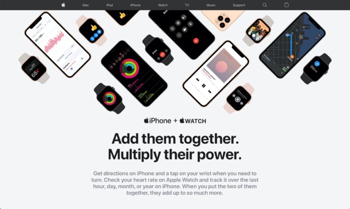 Apple、iPhoneとApple Watchを一緒で使う場合の利点を示すWebサイトを公開