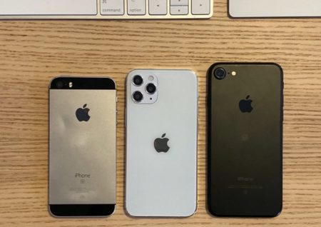 5.4インチiPhone 12モデルとiPhone SE（第1世代）、iPhone 7のサイズを比較した画像が公開