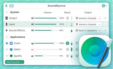 【Mac】Rogue Amoeba、サウンドコントロール「SoundSource 5」をリリース