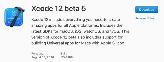 Xcode 12 beta 5 00001 z