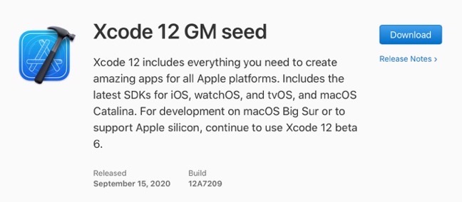 Xcode 12 GM seed 00001 z