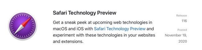 Safari Technology Preview 116 00001