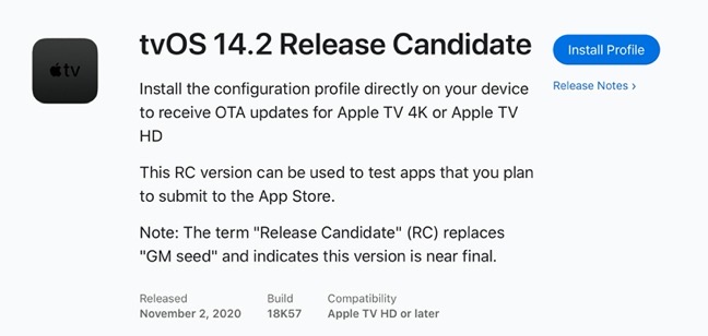 TvOS 14 2 Release Candidate 00001