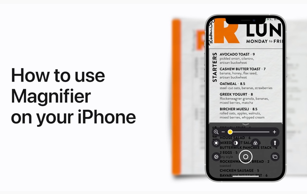 Apple Support、iPhoneで拡大鏡を使う方法のハウツービデオを公開