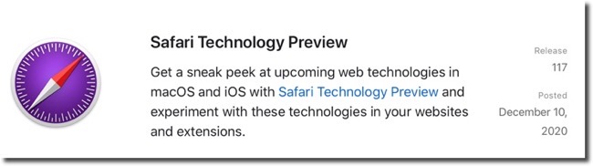 Safari Technology Preview 117 00001