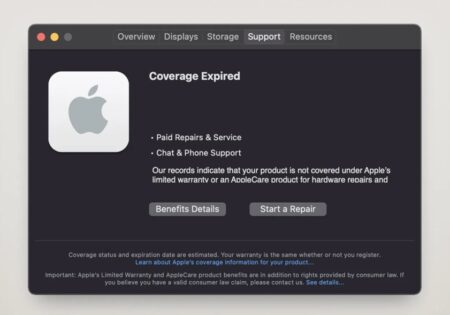 macOS Big Sur 11.3 beta、保証範囲とAppleCareの詳細を含む新しいサポートメニューが提供される