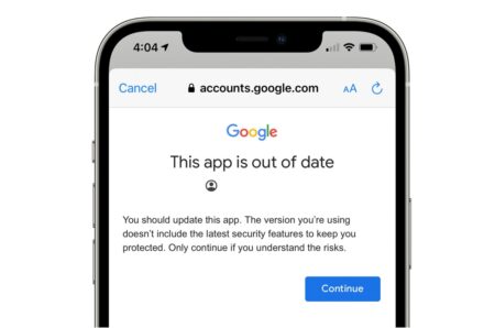 GmailのiOSアプリは2か月間更新されずGoogleがプライバシーラベルを遅らせているため、警告が表示され