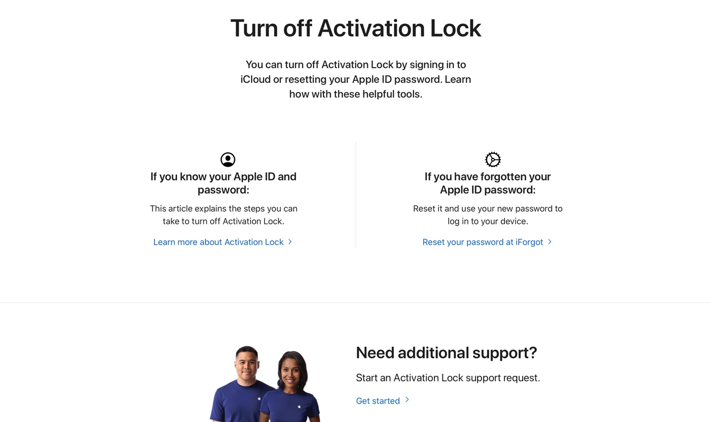 Apple、アクティベーションロックリクエストをオンラインで提出できるようになる