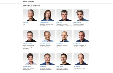 Apple LeadershipのWebページが更新され、ハードウェアエンジニアリング担当SVPにJohn Ternusが就任