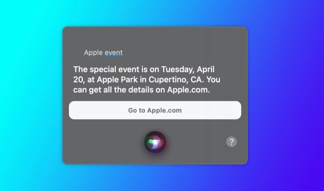 Siri、4月20日（火）に予定されているAppleのイベントを明かす