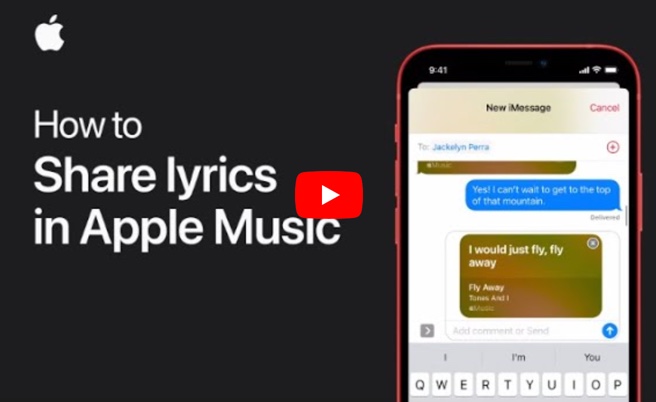 Apple Support、iPhoneおよびiPadでApple Musicの歌詞を共有する方法のハウツービデオを公開