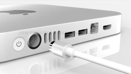 M1X Mac miniは、より薄い筐体に再設計され、新しいiMacと同じ磁気電源コネクタを採用する