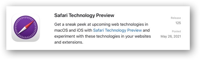 Safari Technology Preview 125 00001
