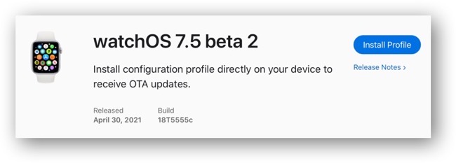 WatchOS 7 5 beta 2