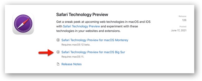 Safari Technology Preview 126 00003