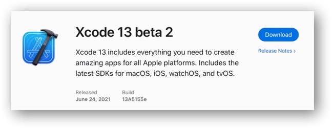 Xcode 13 beta 2