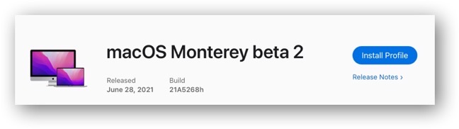 MacOS Monterey beta 2