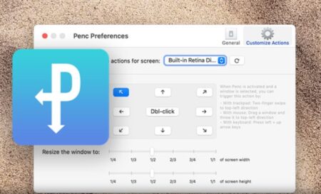 【Mac】トラックパッド用に最適化されたフリーウィンドウマネージャ「Penc」がリリース