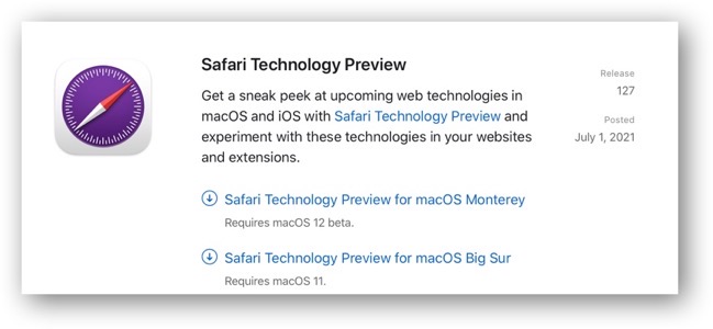 Safari Technology Preview 127 001
