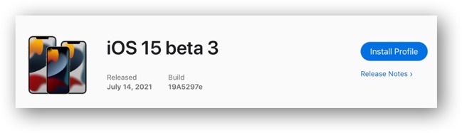 IOS 15 beta 3