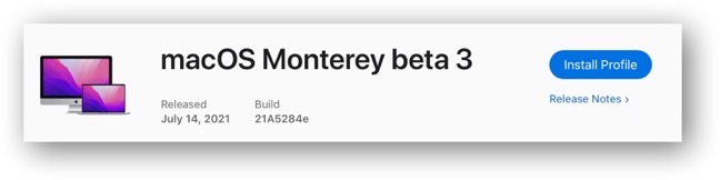 MacOS Monterey beta 3