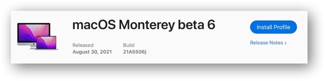 MacOS Monterey beta 6