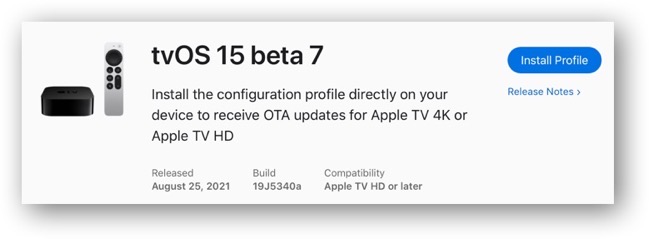 TvOS 15 beta 7