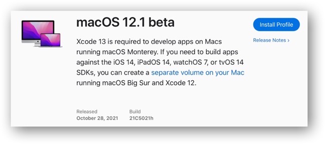 MacOS 12 1 beta