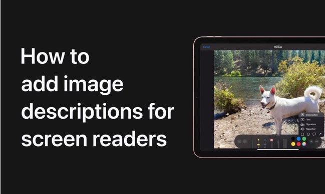Apple Support、Phone、iPadでスクリーンリーダー用の画像説明を追加する方法のハウツービデオを公開