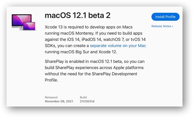 MacOS 12 1 beta 2