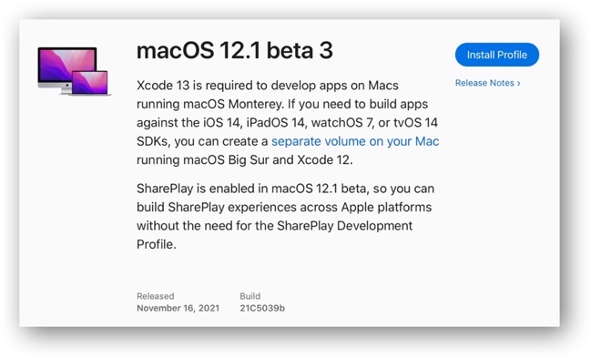 MacOS 12 1 beta 3