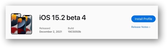 IOS 15 2 beta 4
