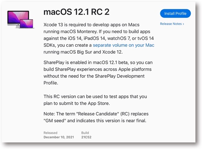 MacOS 12 1 RC 2