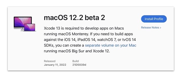 MacOS 12 2 beta 2
