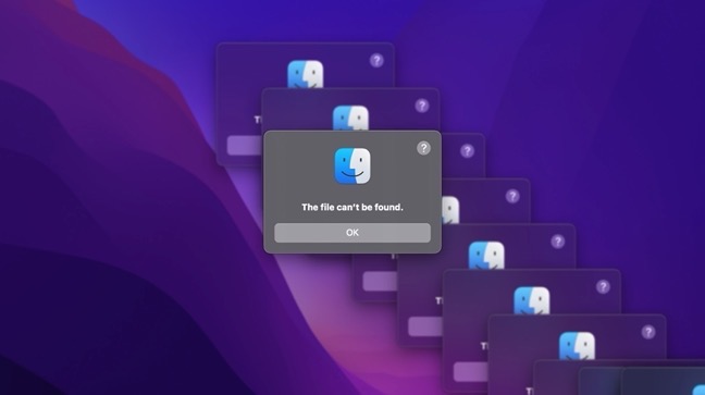 macOS 12.3ベータ版のバグにより、Finderで「ファイルが見つかりません」という警告が繰り返し表示される