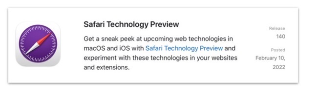 Safari Technology Preview 140