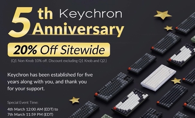 人気のメカニカルキーボード、Keyckronが5周年を記念して最大20％オフのセールを開催中