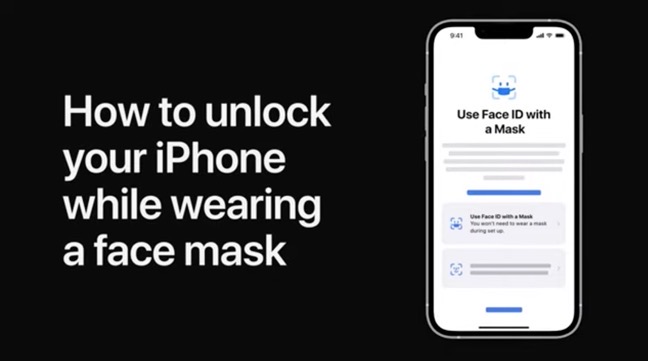 Apple Support、フェイスマスクを着用しながらiPhoneのロックを解除する方法のハウツービデオを公開