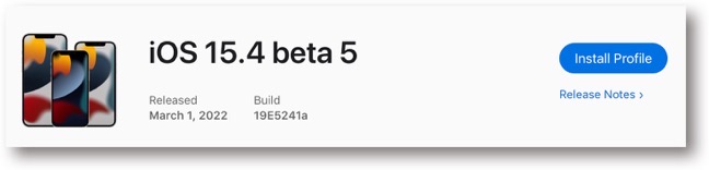 IOS 15 4 beta 5
