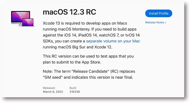 MacOS 12 3 RC