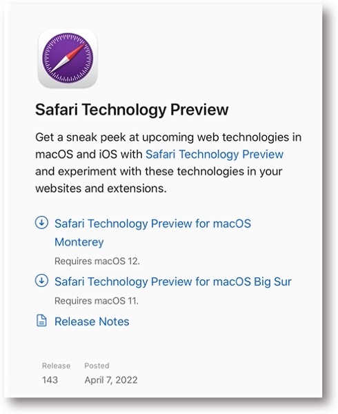 Safari Technology Preview 143