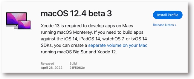 MacOS 12 4 beta 3
