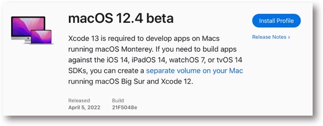 MacOS 12 4 beta