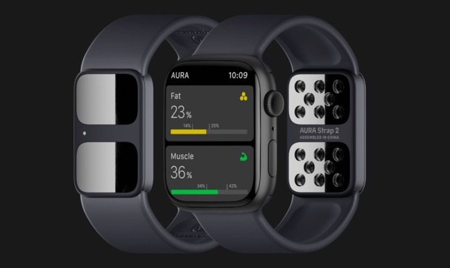 Apple Watch用Aura Strap 2は、水分補給と体脂肪率をモニター