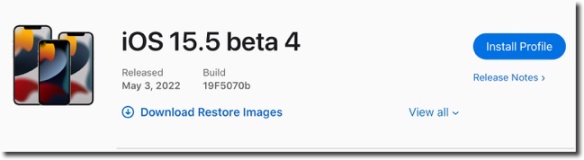 IOS 15 5 beta 4