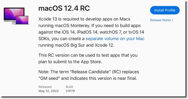 MacOS 12 4 RC